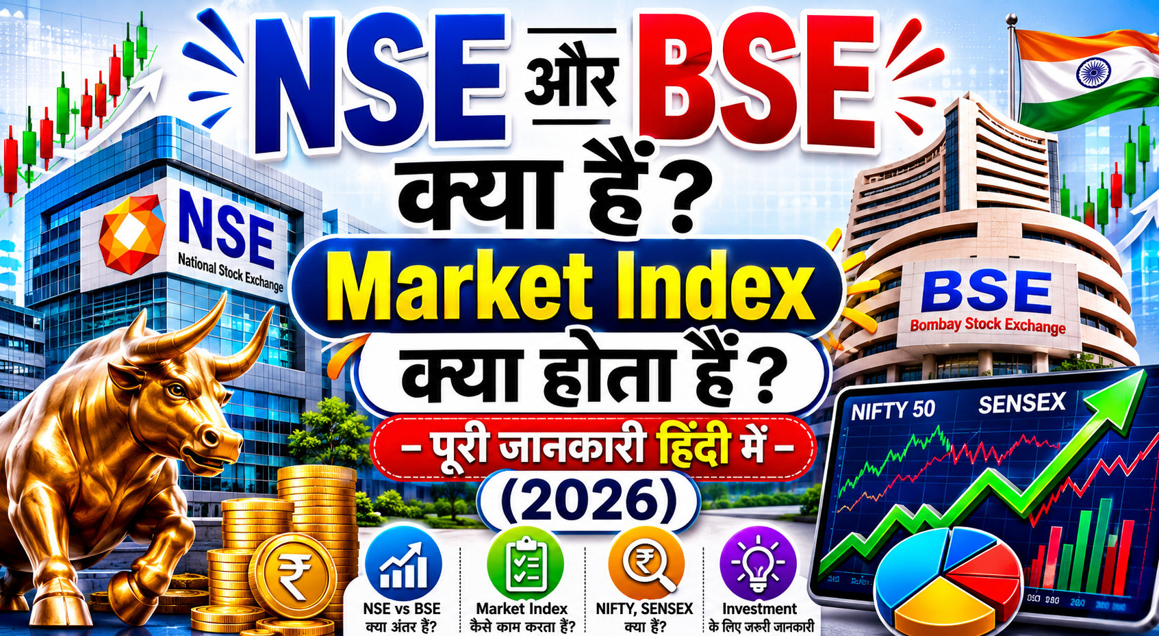 NSE aur BSE Kya Hai Market Index Kya Hota Hai Puri Jankari Hindi Mein 2026 NSE aur BSE Kya Hai Market Index Kya Hota Hai Puri Jankari Hindi Mein 2026